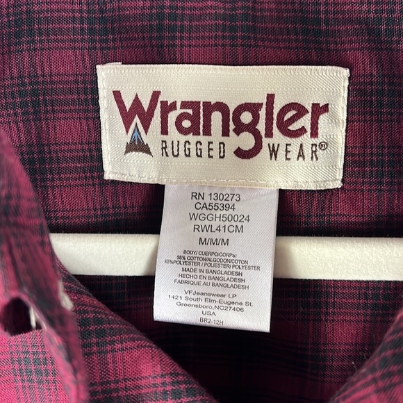 Wrangler Rugged Wear button down shirt Sz M - Picture 4 of 11